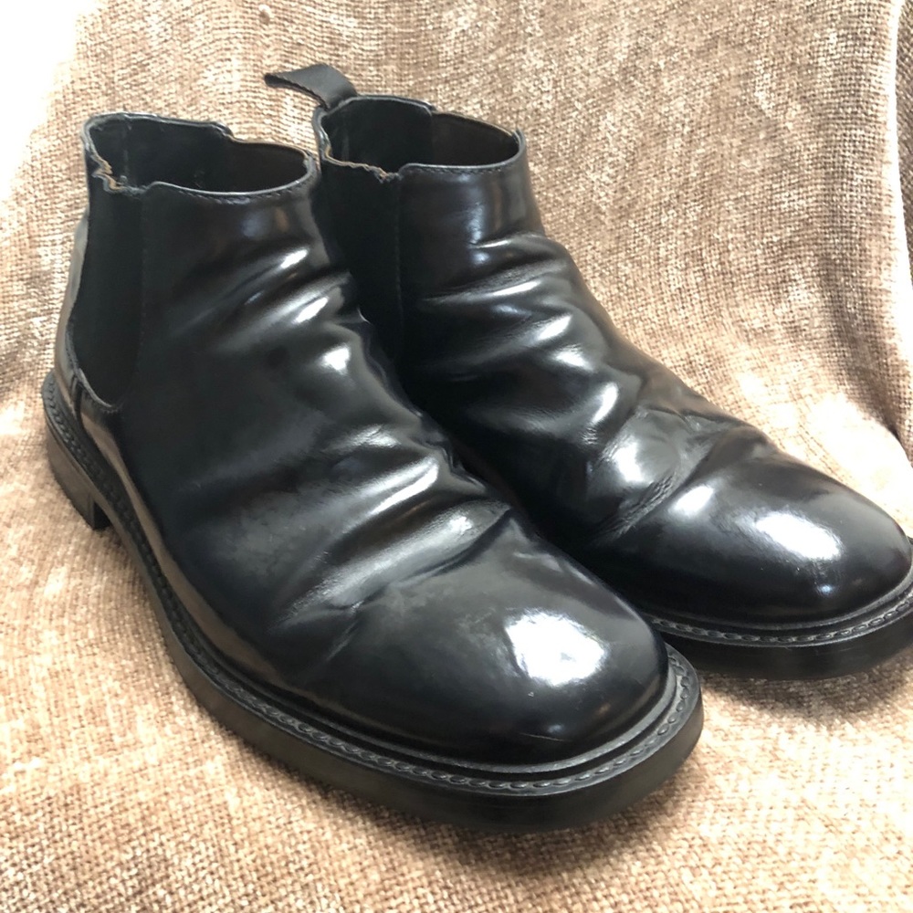Prada black Chelsea boots round tip Italian